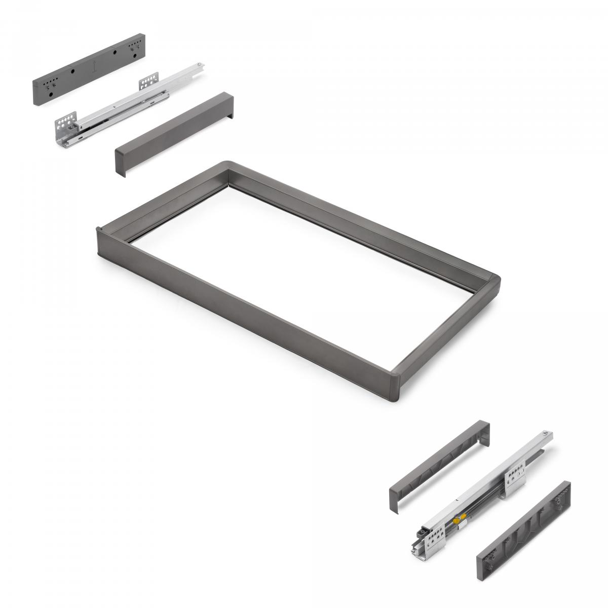 Bastidor con guías de cierre suave y extracción total para accesorios de armario Quartz