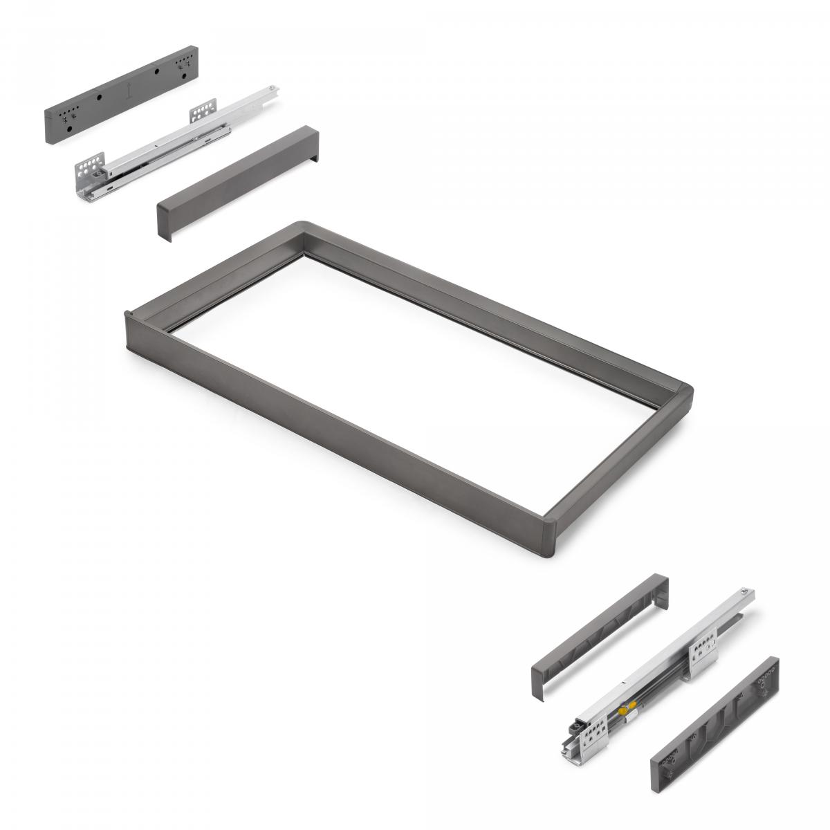 Bastidor con guías de cierre suave y extracción total para accesorios de armario Quartz
