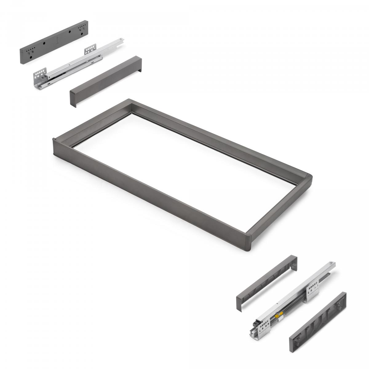 Bastidor con guías de cierre suave y extracción total para accesorios de armario Quartz