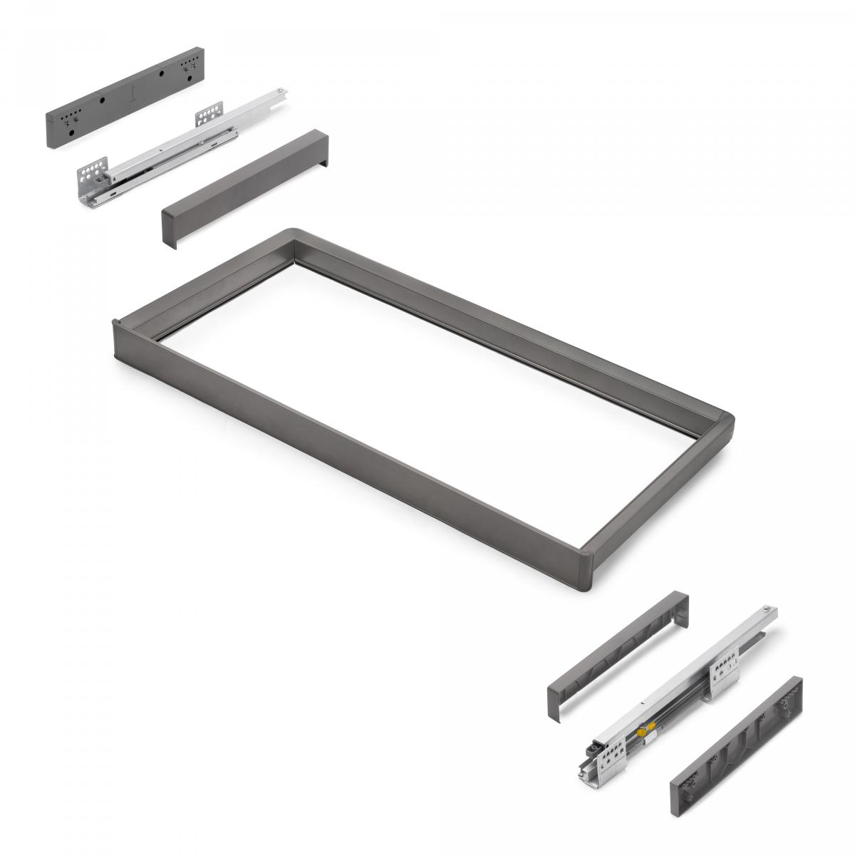Bastidor con guías de cierre suave y extracción total para accesorios de armario Quartz