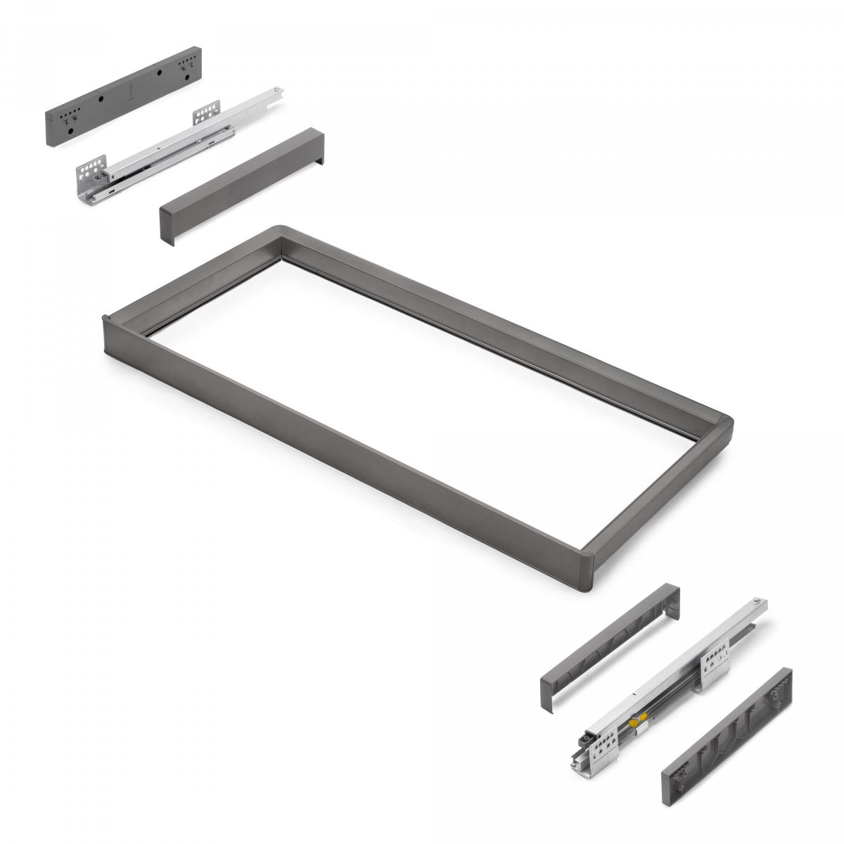 Bastidor con guías de cierre suave y extracción total para accesorios de armario Quartz