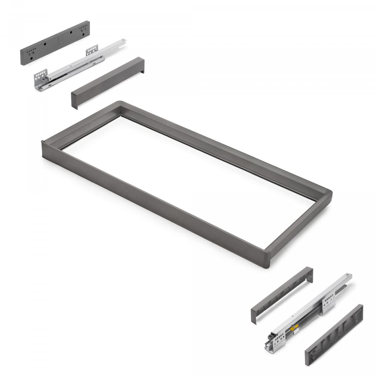 Bastidor con guías de cierre suave y extracción total para accesorios de armario Quartz