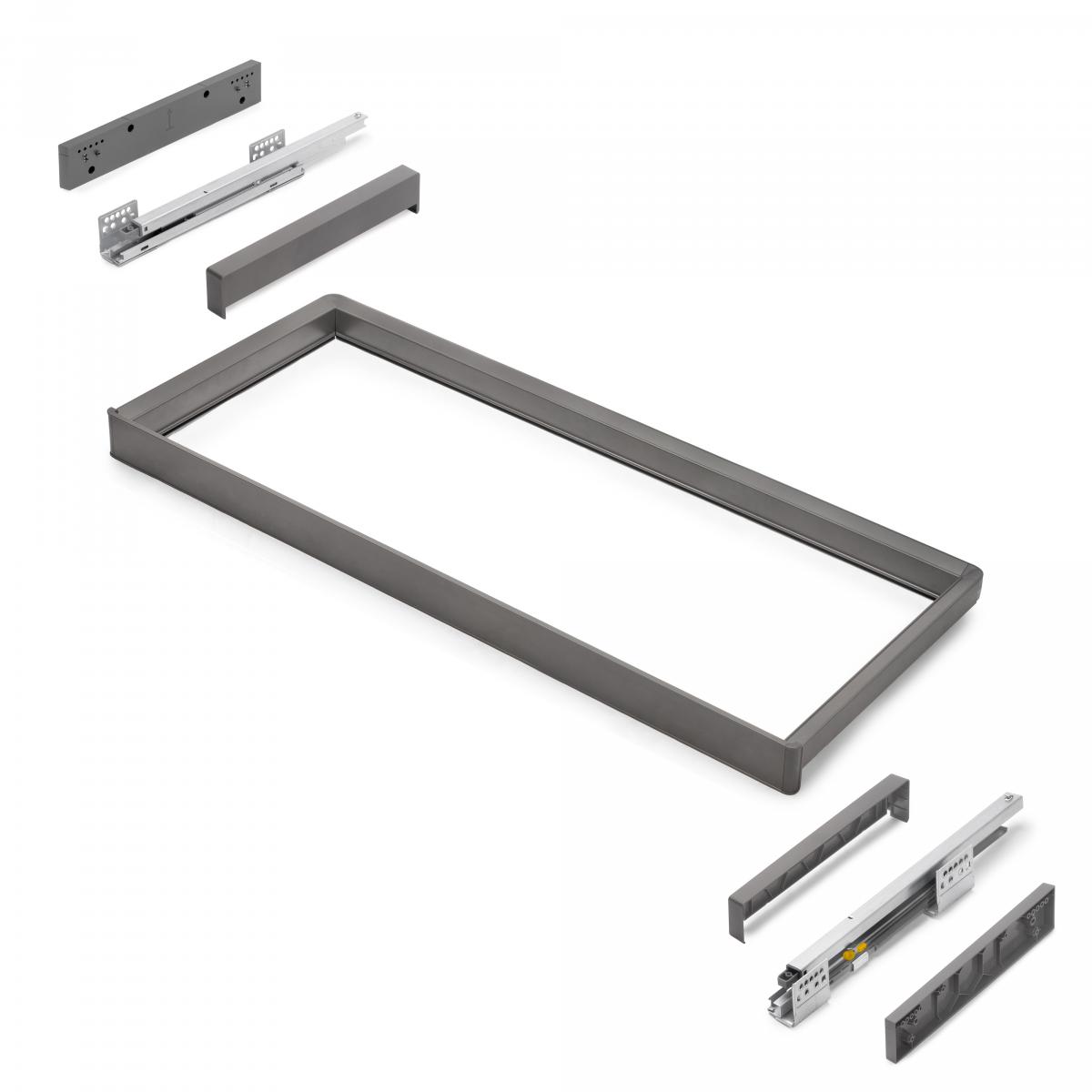 Bastidor con guías de cierre suave y extracción total para accesorios de armario Quartz