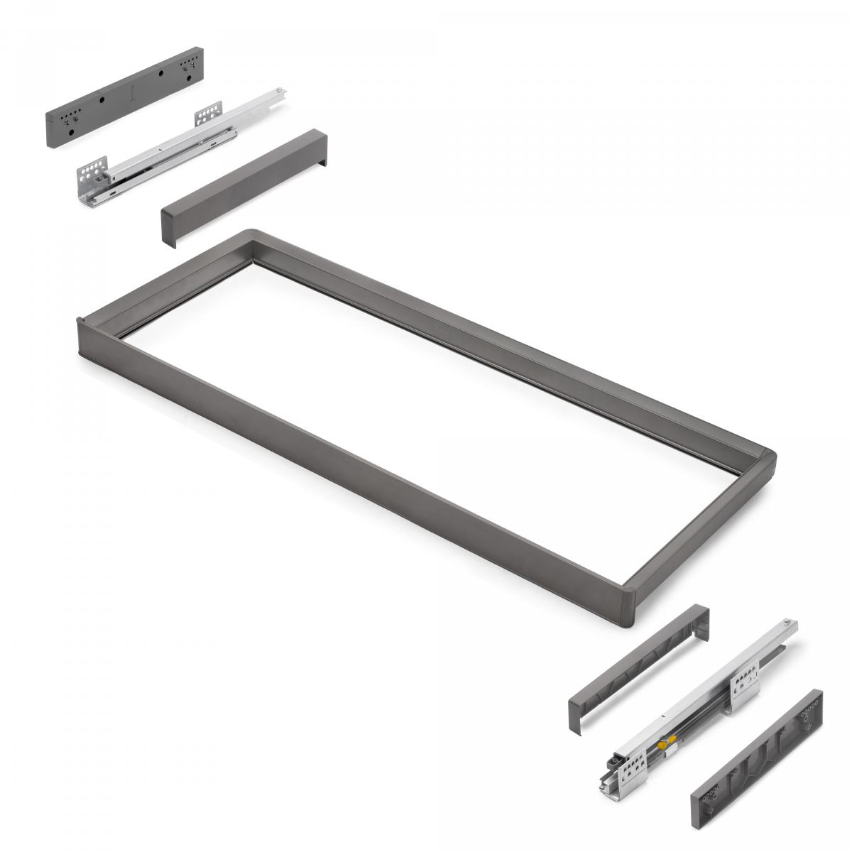 Bastidor con guías de cierre suave y extracción total para accesorios de armario Quartz