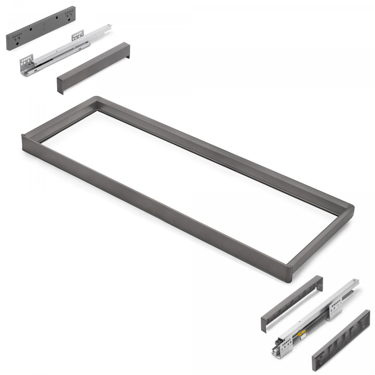 Bastidor con guías de cierre suave y extracción total para accesorios de armario Quartz