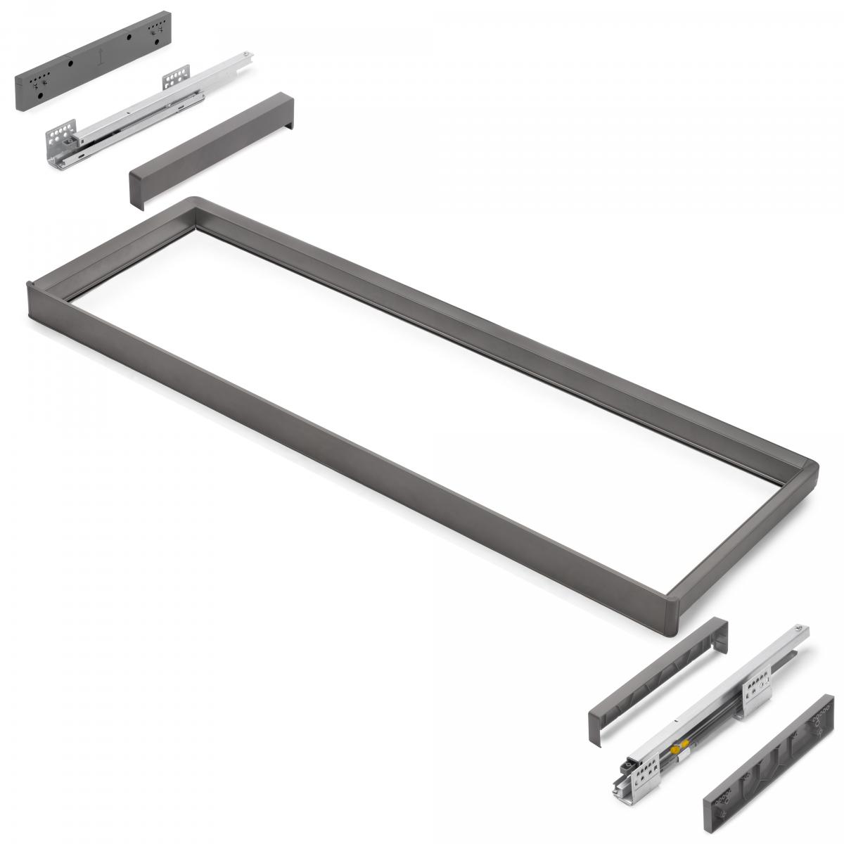 Bastidor con guías de cierre suave y extracción total para accesorios de armario Quartz