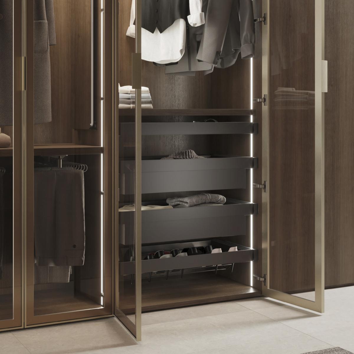 Cajón metálico para armarios y vestidores Quartz