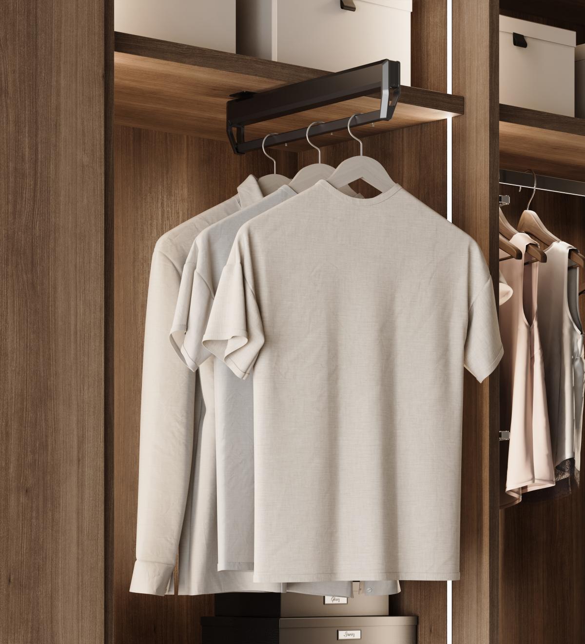 Colgador con barra extraíble para armario Quartz