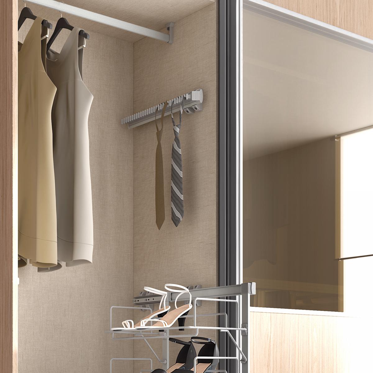 Corbatero lateral extraíble para armario