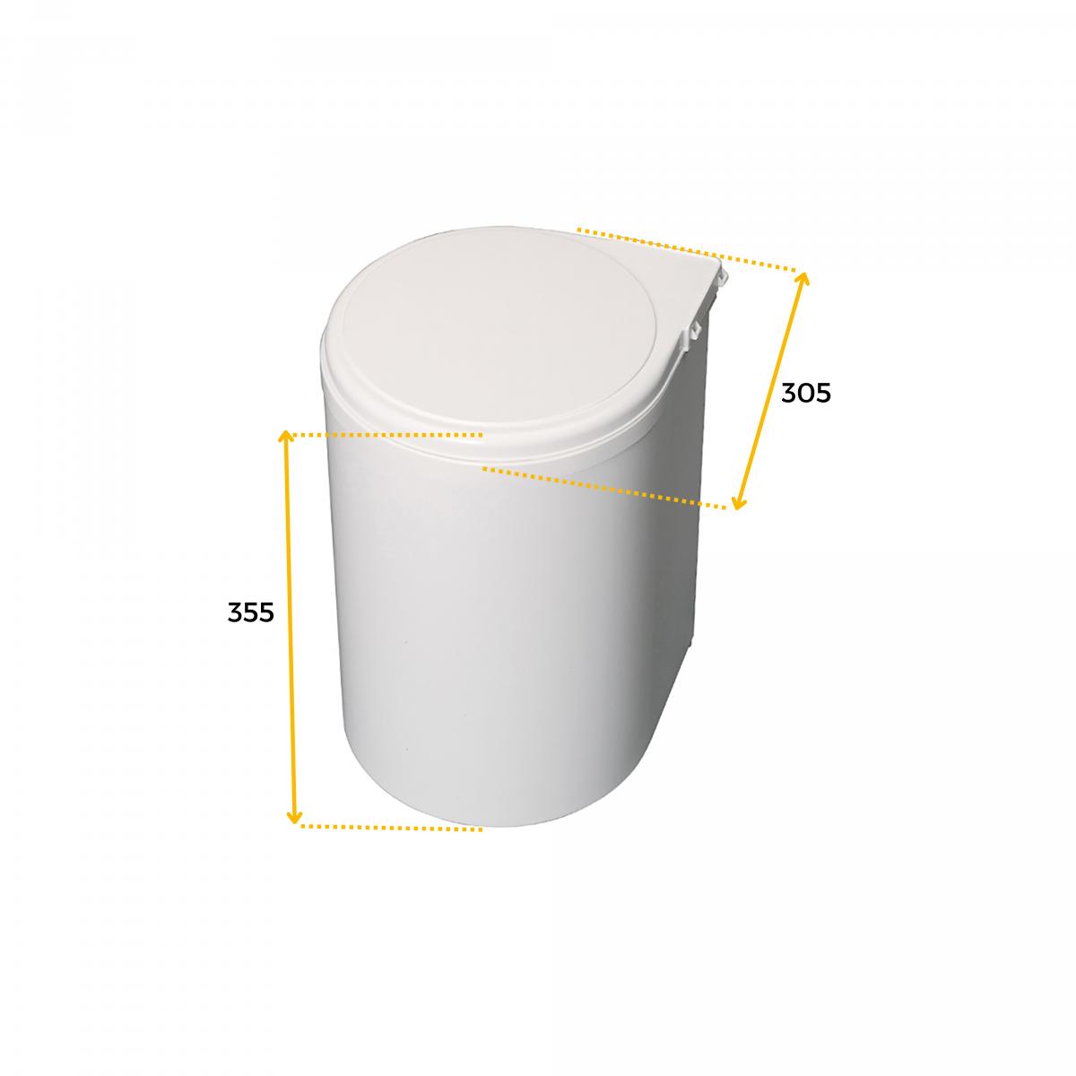 Contenedor de reciclaje para fijación a puerta con vaso de 13L