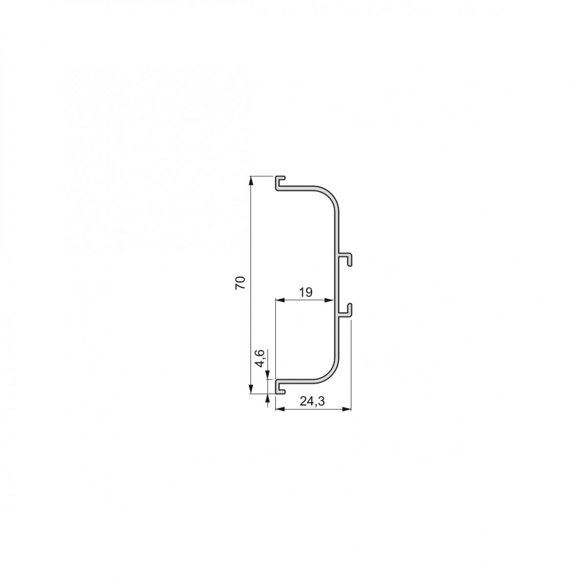 Kit de perfil Gola central para muebles de cocina