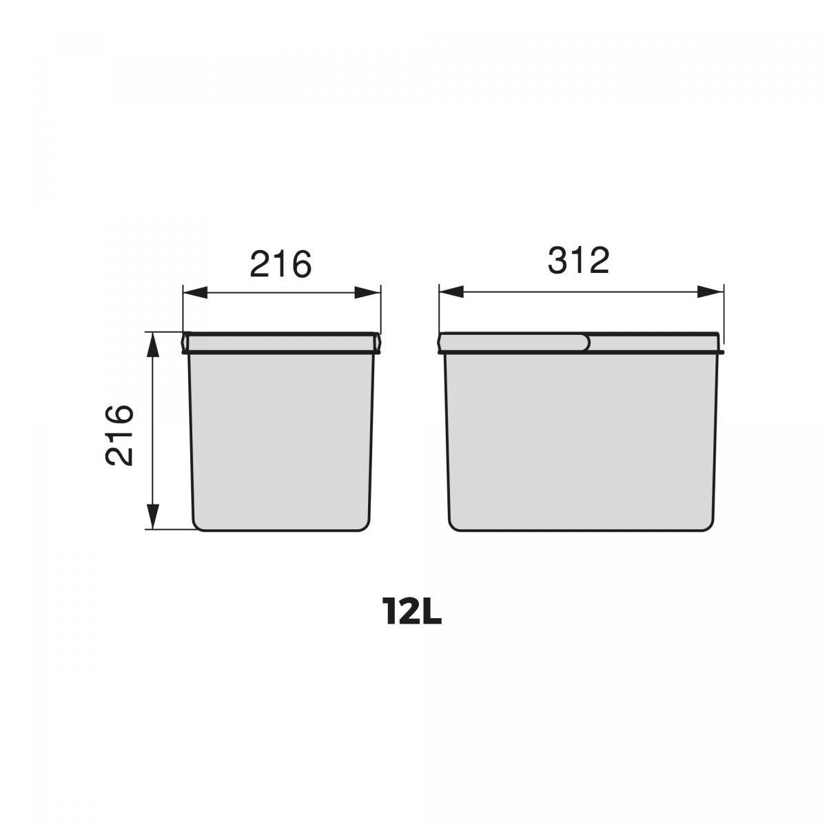 Contenedores para cajón de cocina Recycle, Altura 216