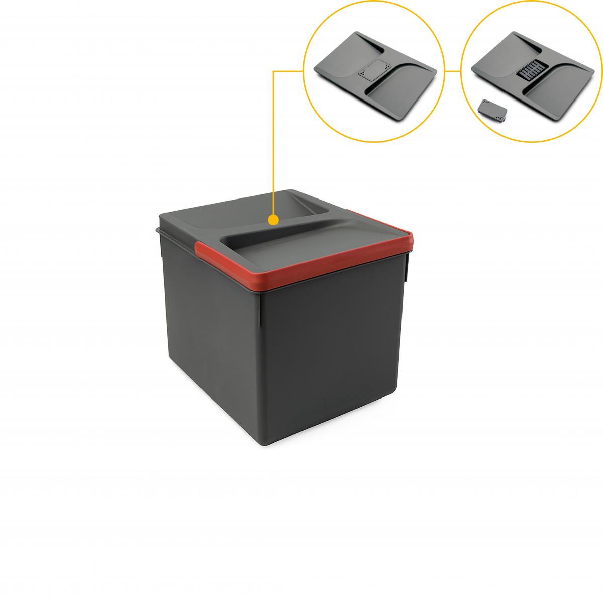 Contenedores para cajón de cocina Recycle con tapa anti olores, Altura 216