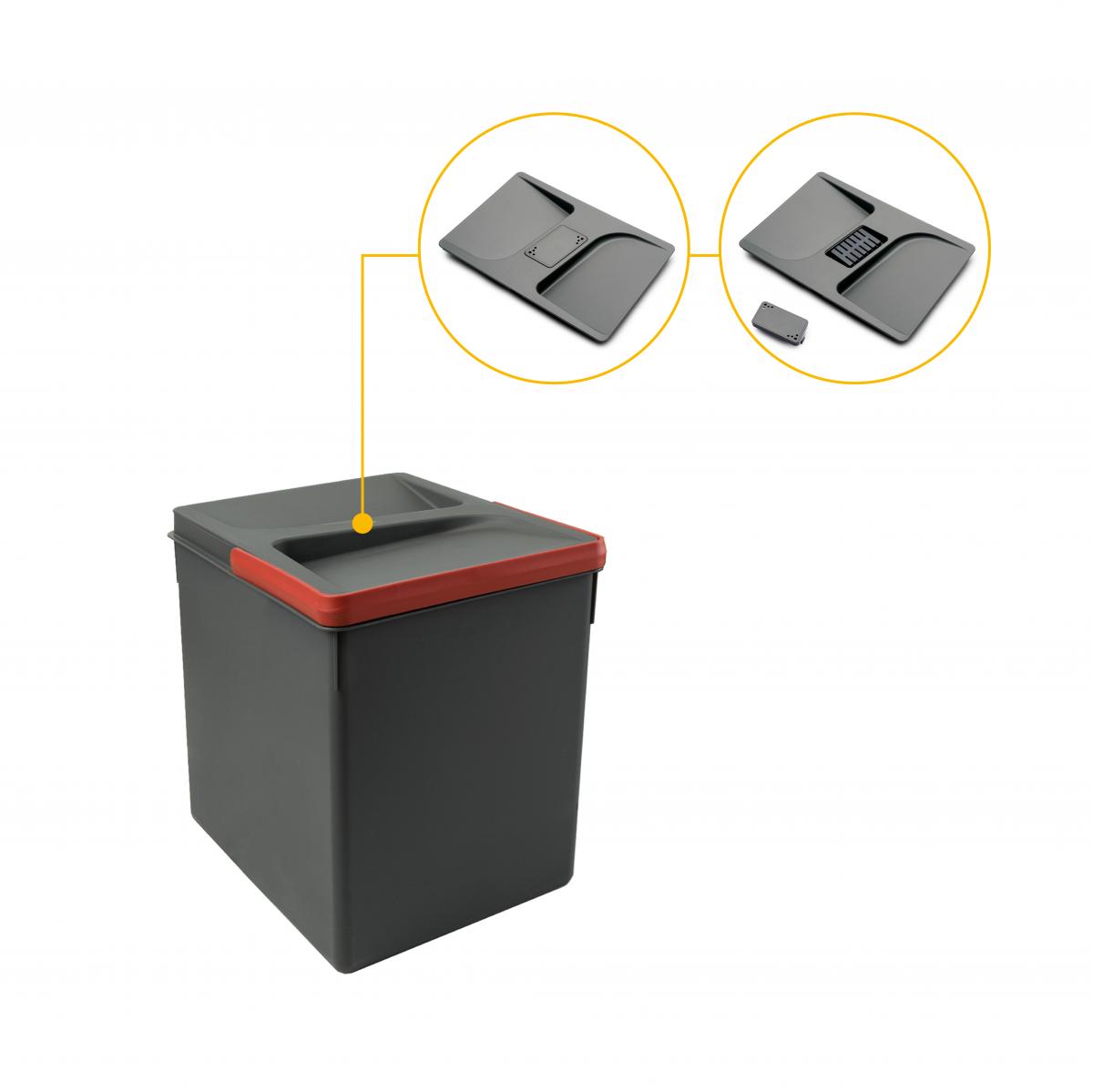 Contenedores para cajón de cocina Recycle con tapa anti olores, Altura 266