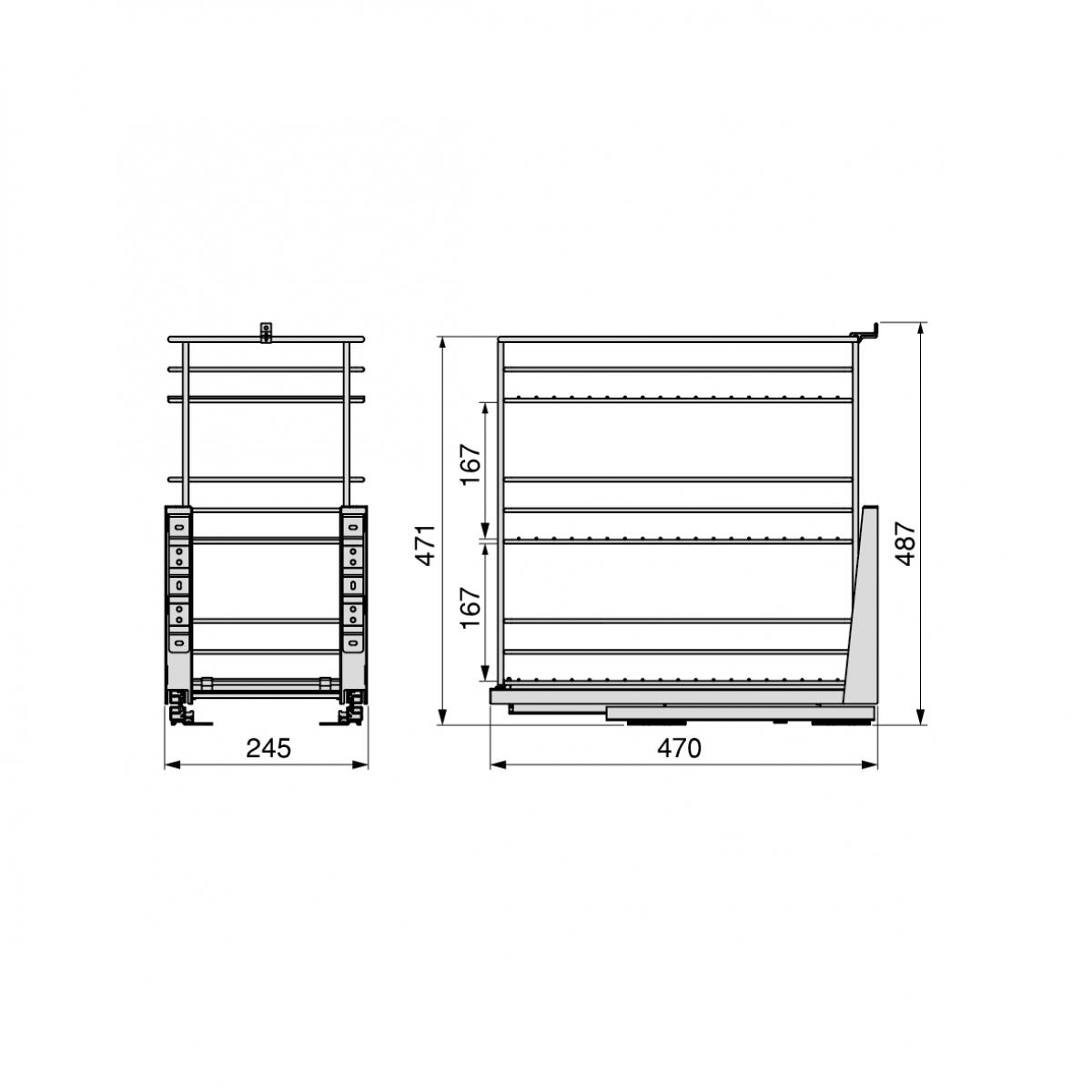 Carro extraíble Supra de fijación inferior con cierre suave