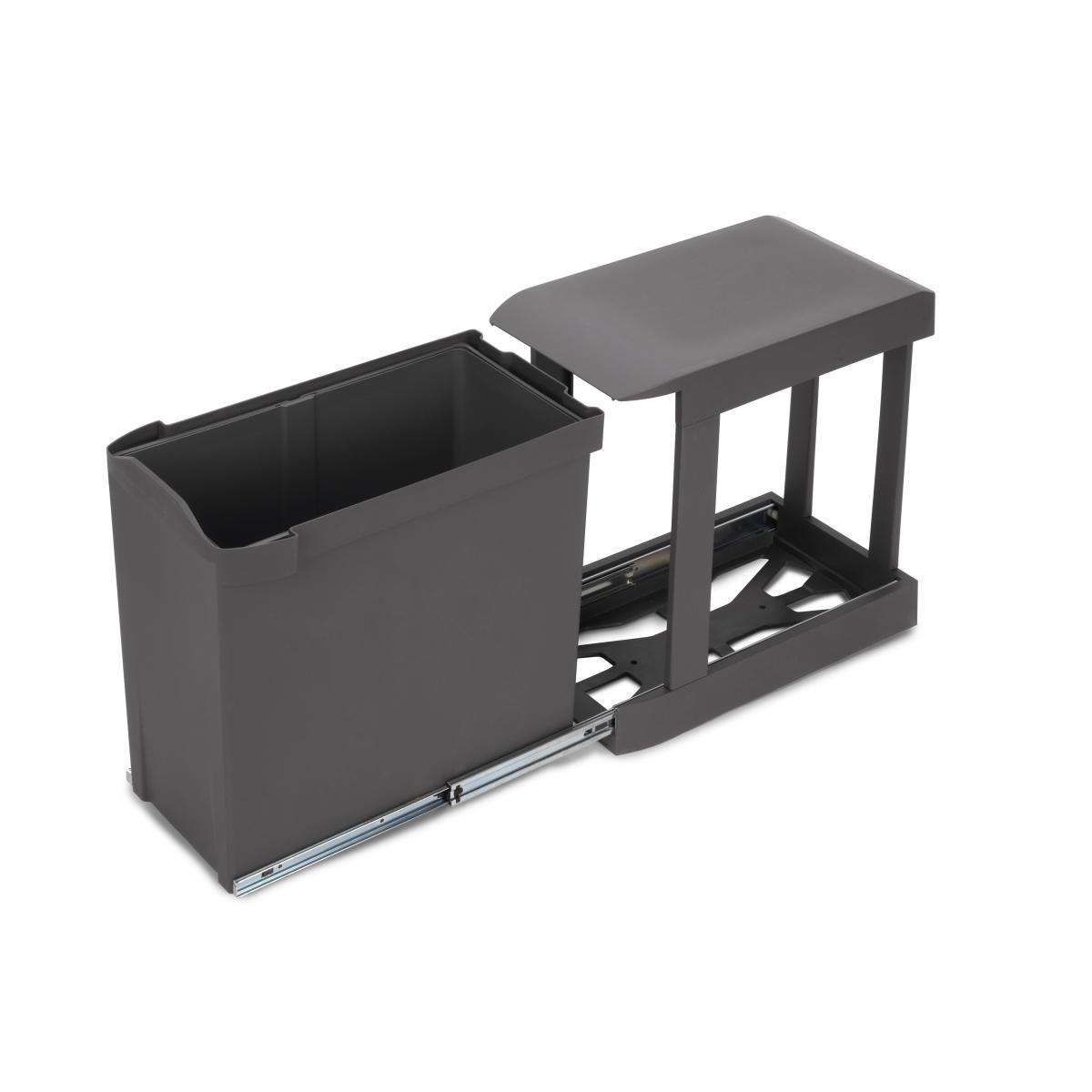 Contenedores de reciclaje para cocina, 1 x 30L, fijación inferior y extracción automática