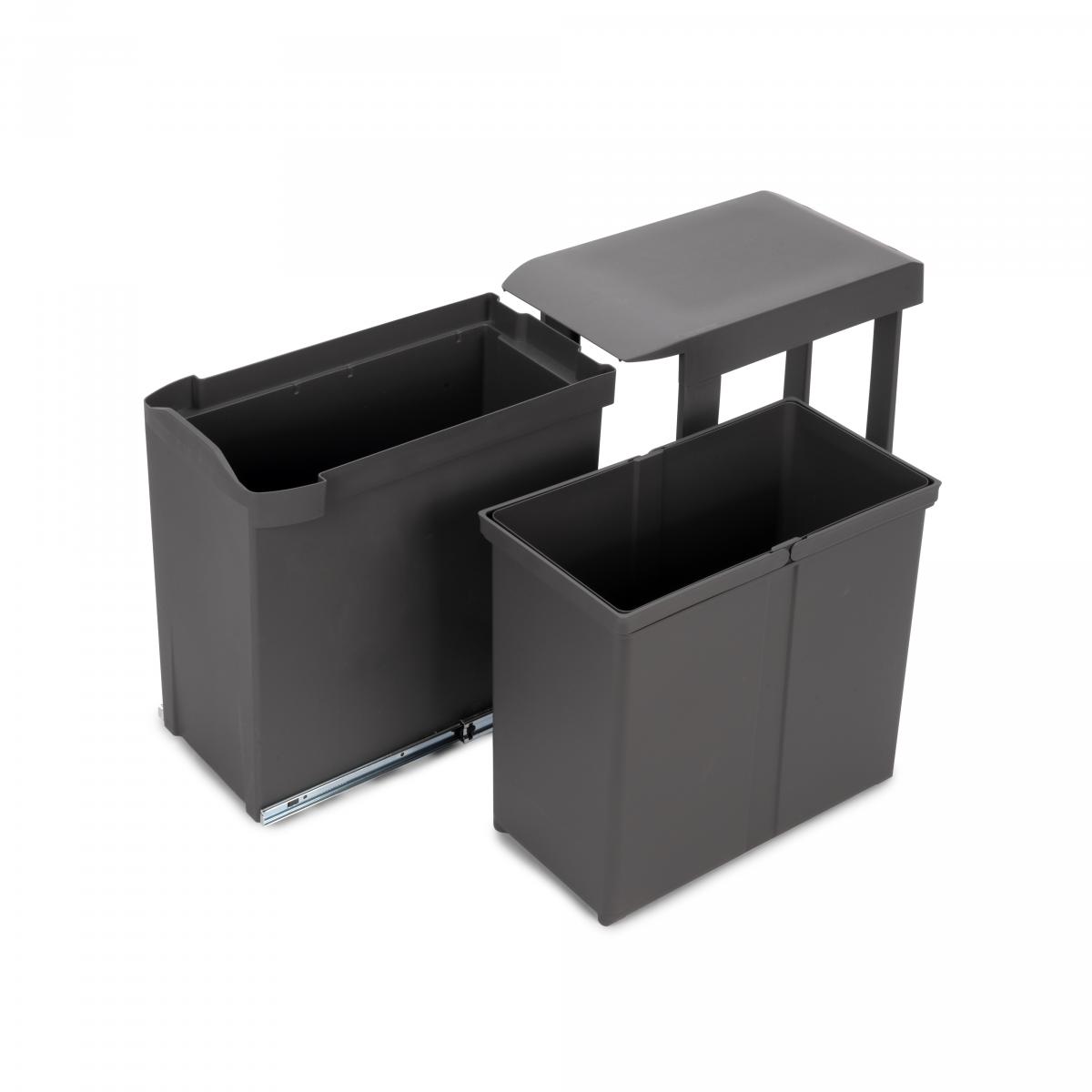 Contenedores de reciclaje para cocina, 1 x 30L, fijación inferior y extracción automática