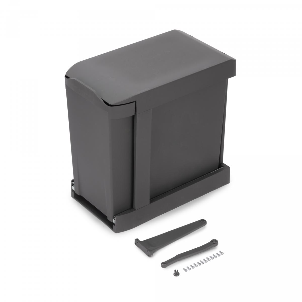 Contenedores de reciclaje para cocina, 3 x 10L, fijación inferior y extracción automática