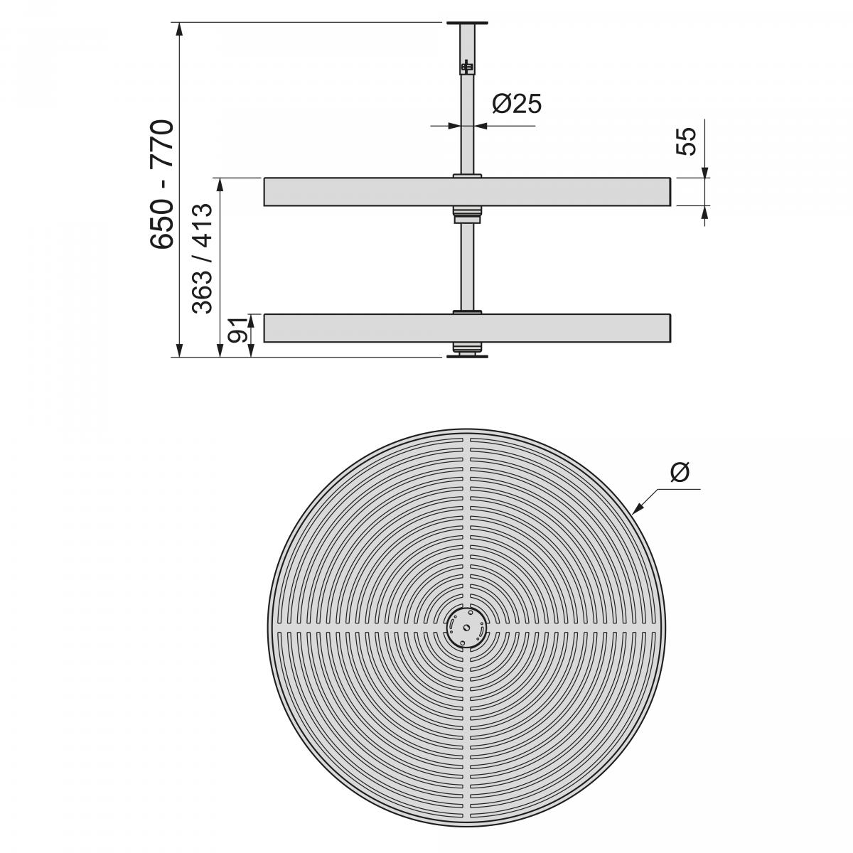 Juego de bandejas circulares Shelvo para mueble de cocina