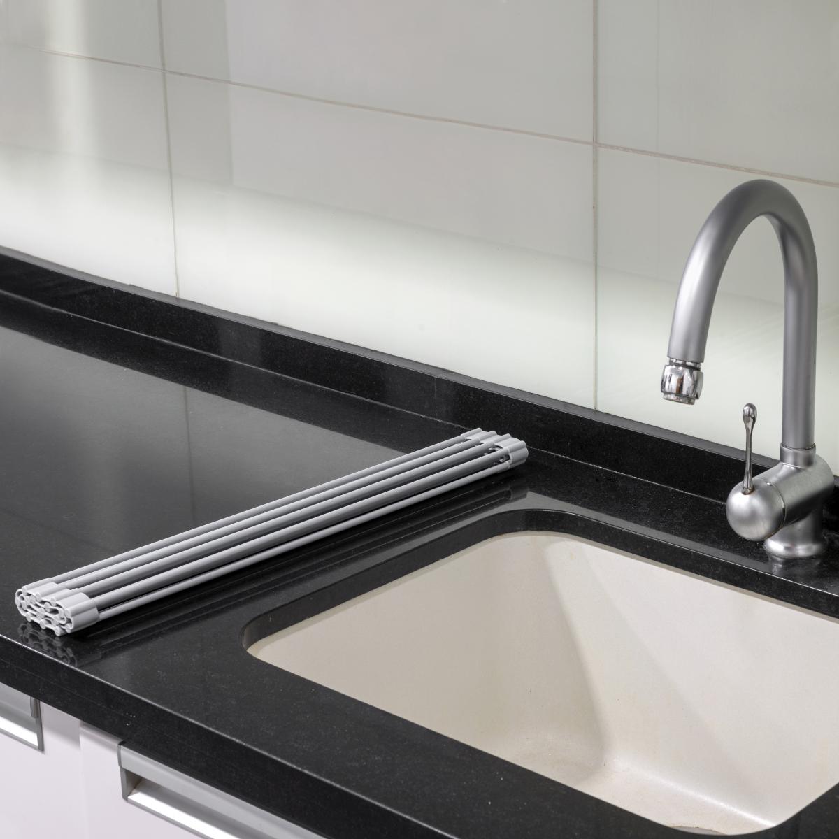 Escurreplatos de acero y silicona flexible