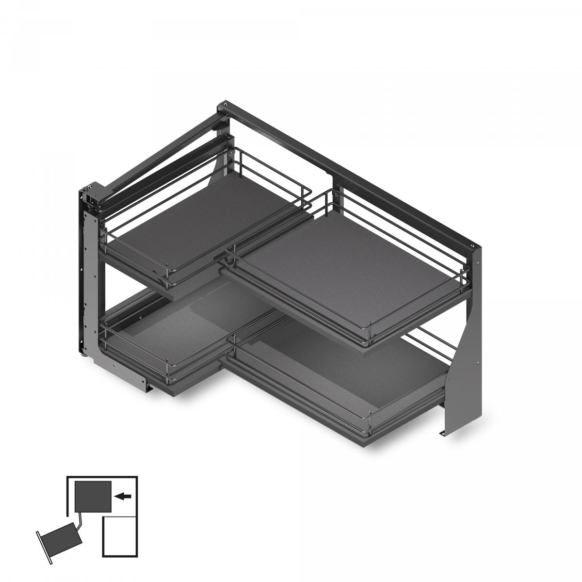 Rinconero extraíble ángulo Titane para muebles de cocina