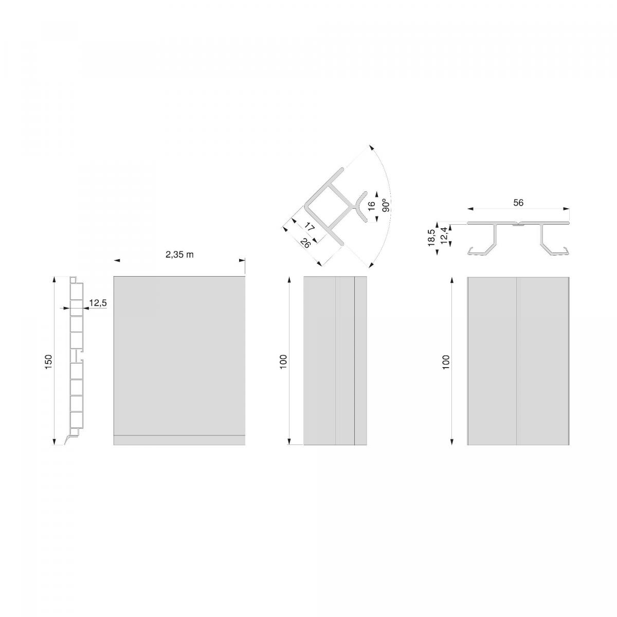 Kit de zócalos para cocina Plasline con accesorios de unión