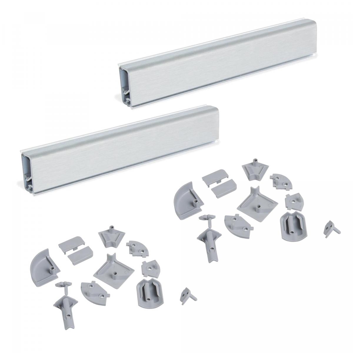 Copete rectangular para cocina Miniline con accesorios para instalación.