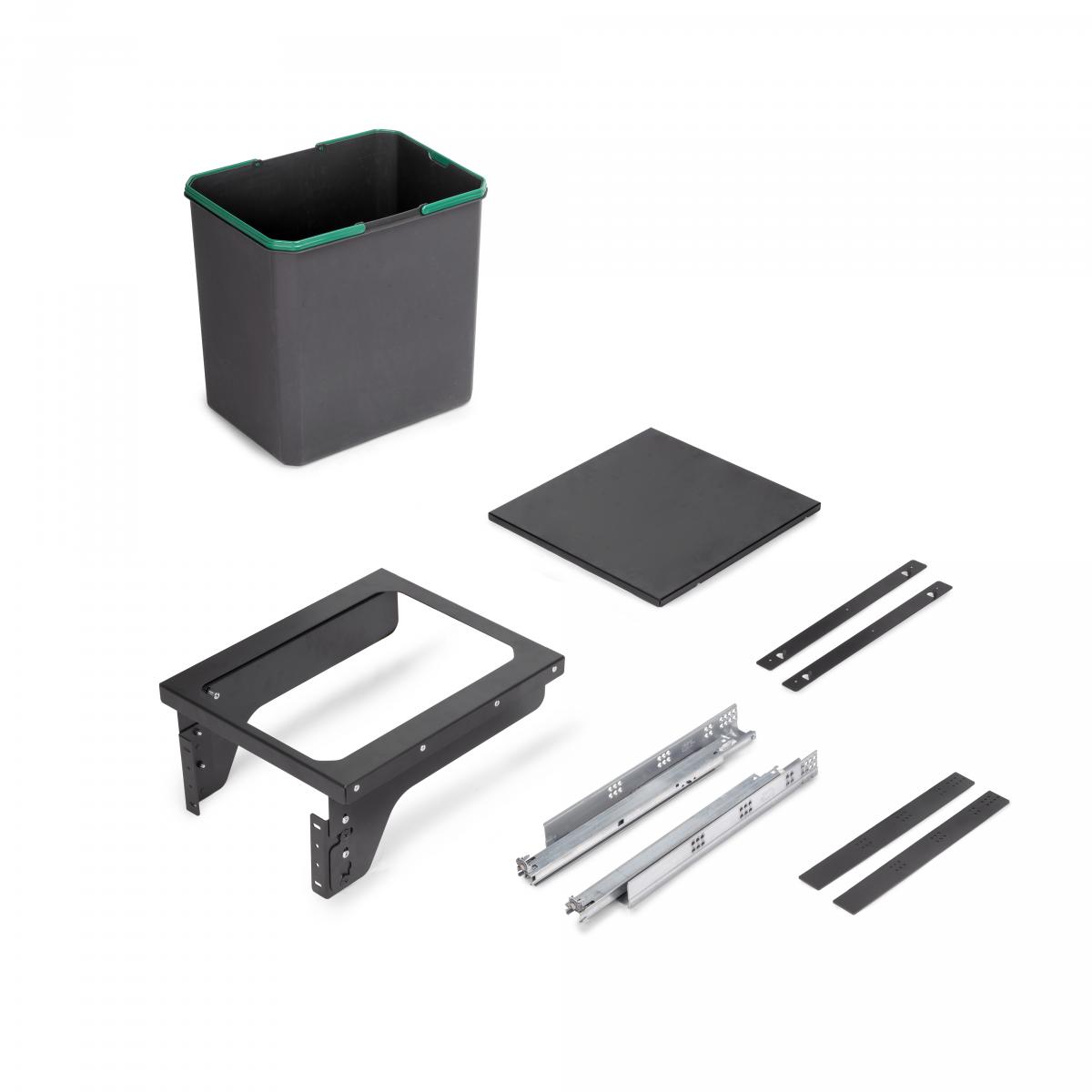 Contenedor de reciclaje Recycle de 35L para cocina de fijación lateral y extracción manual