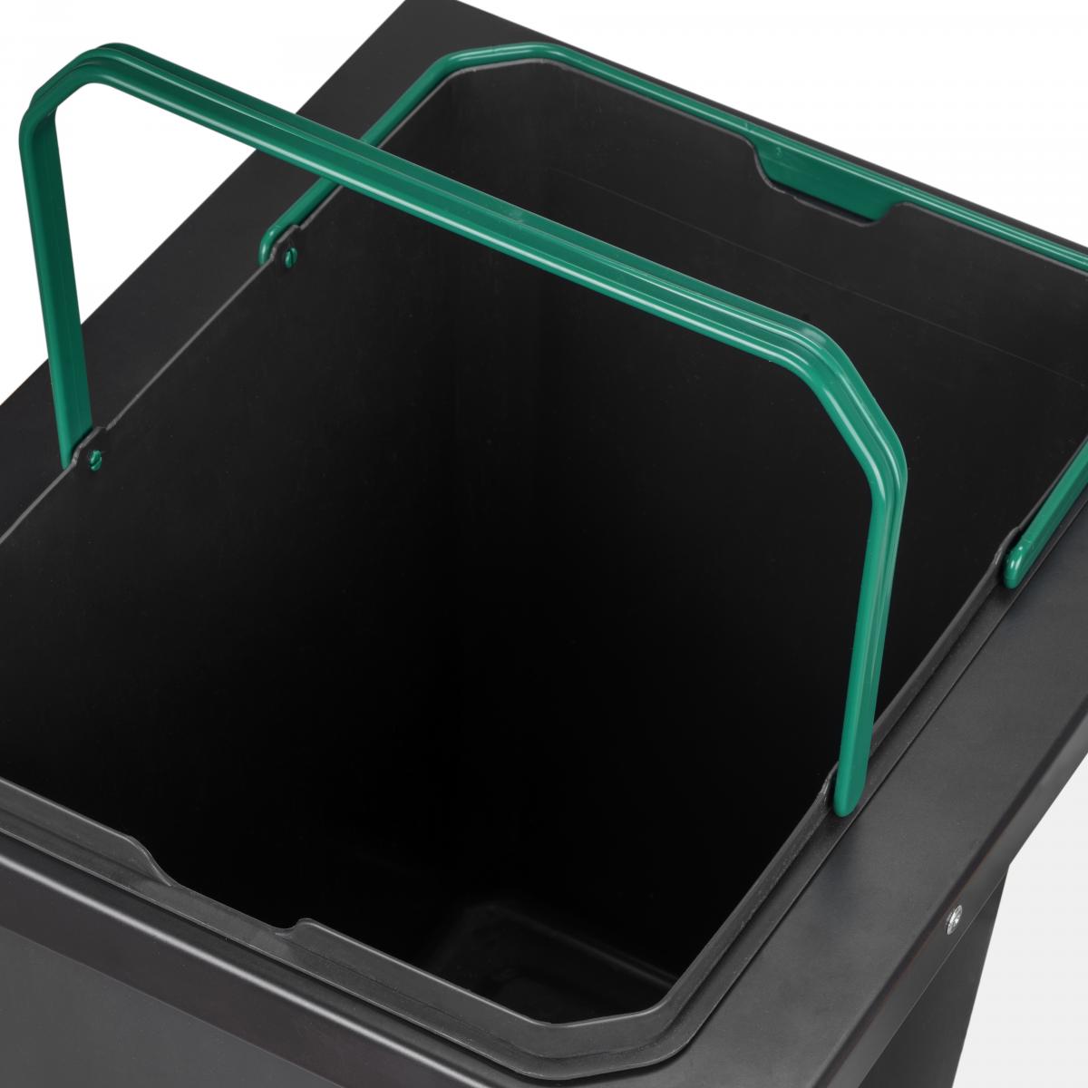 Contenedor de reciclaje Recycle de 35L para cocina de fijación lateral y extracción manual