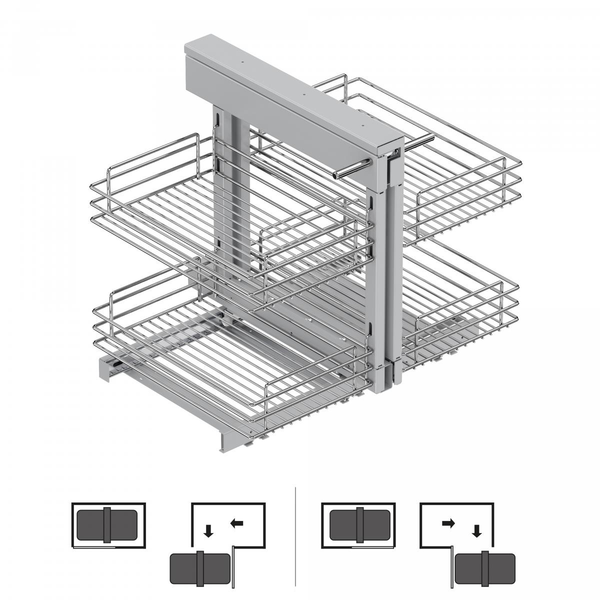 Sistema de rinconero articulado extraíble Suprastar para mueble de cocina