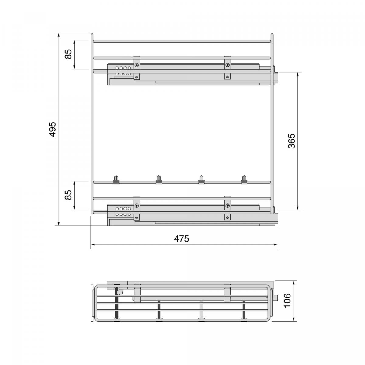 Botellero extraíble Suprastar con cierre suave