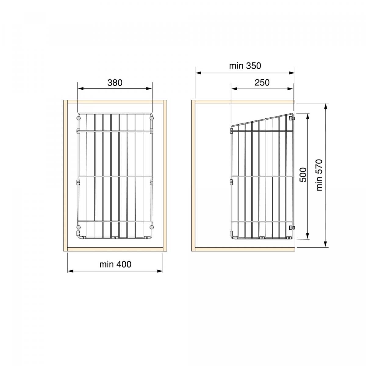 Cesto de lavandería cromado para módulo