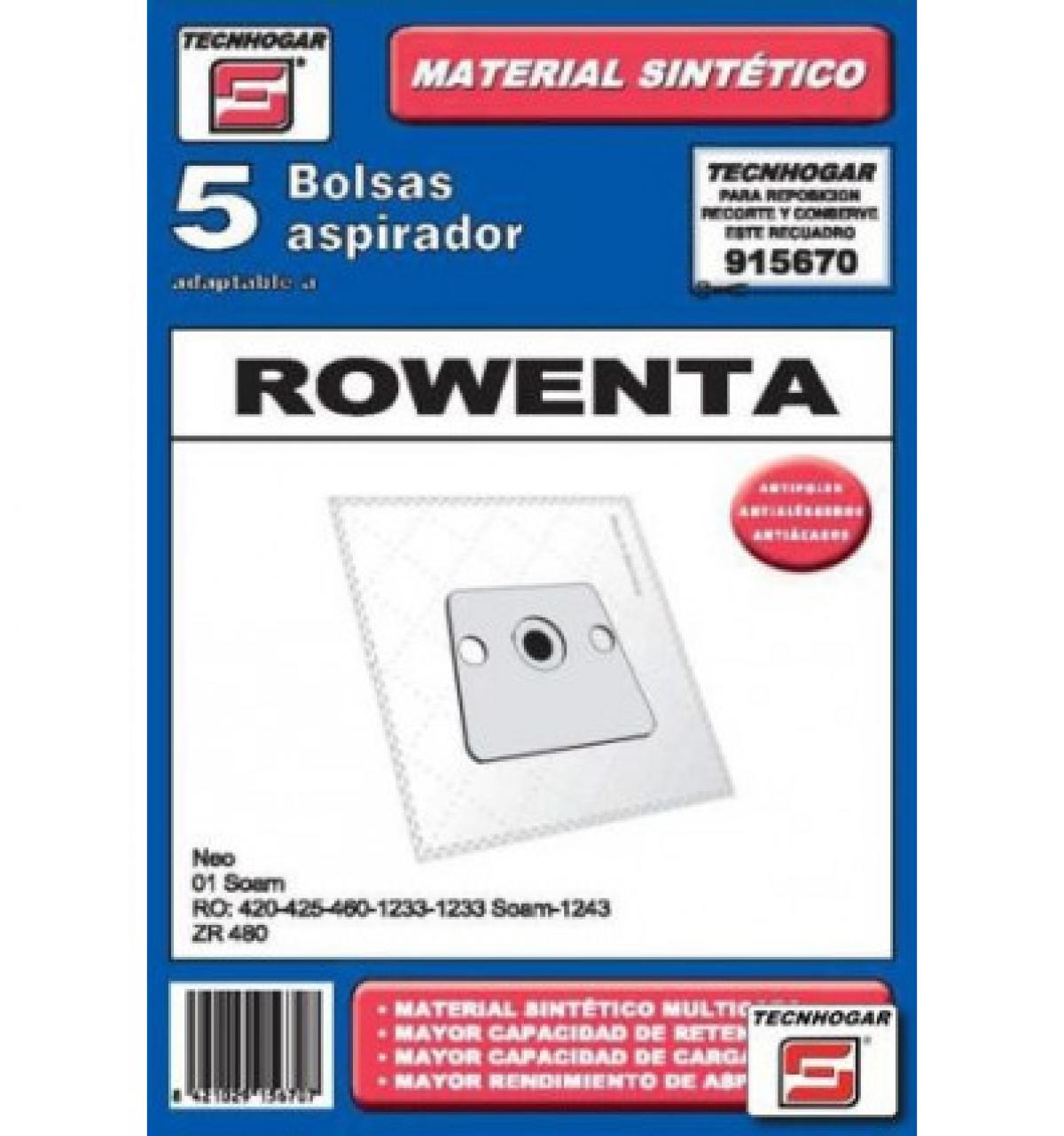 PAQUETE BOLSA ASPIRADOR SINTETICA 670