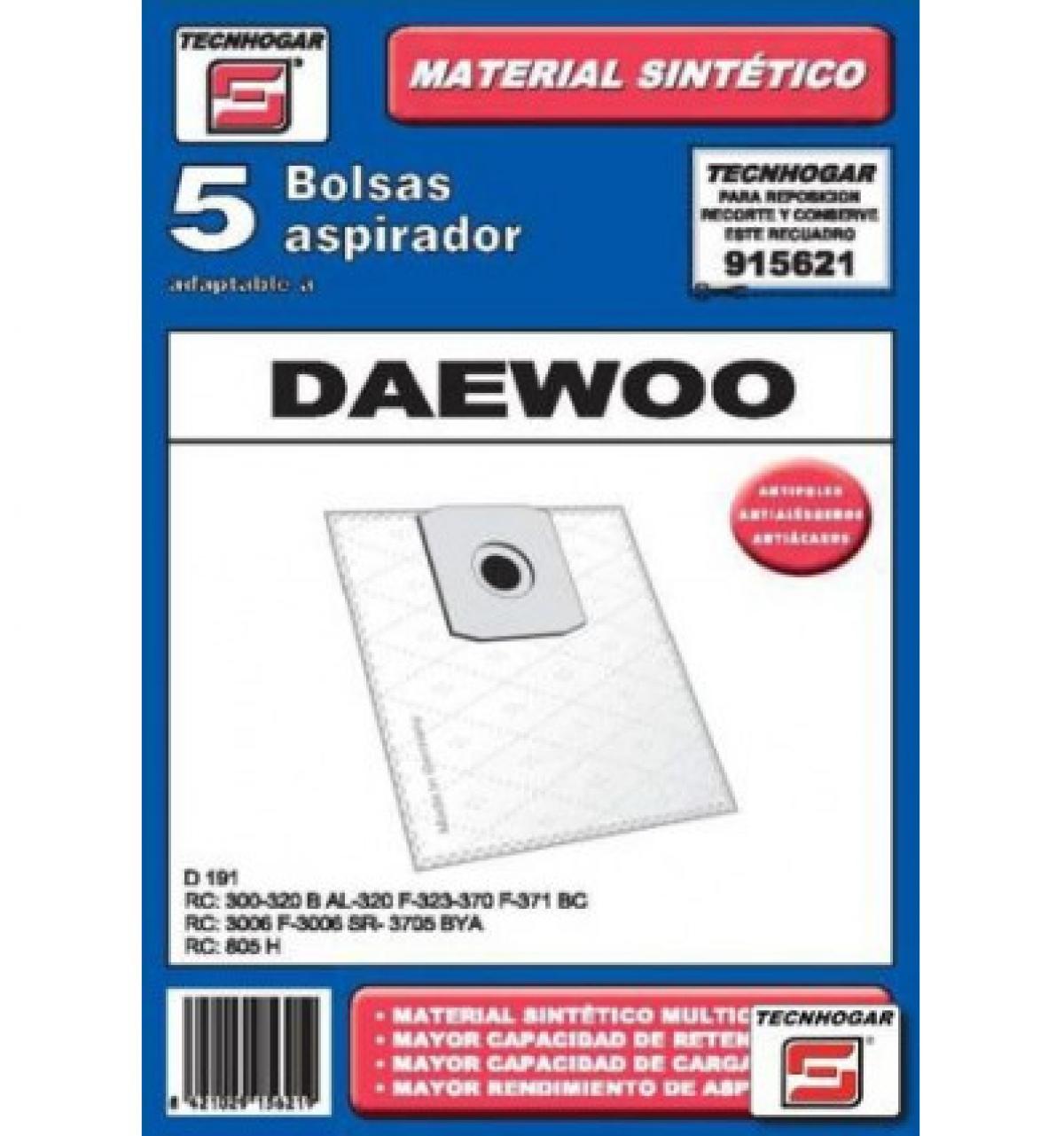 PAQUETE BOLSA ASPIRADOR SINTETICA 621