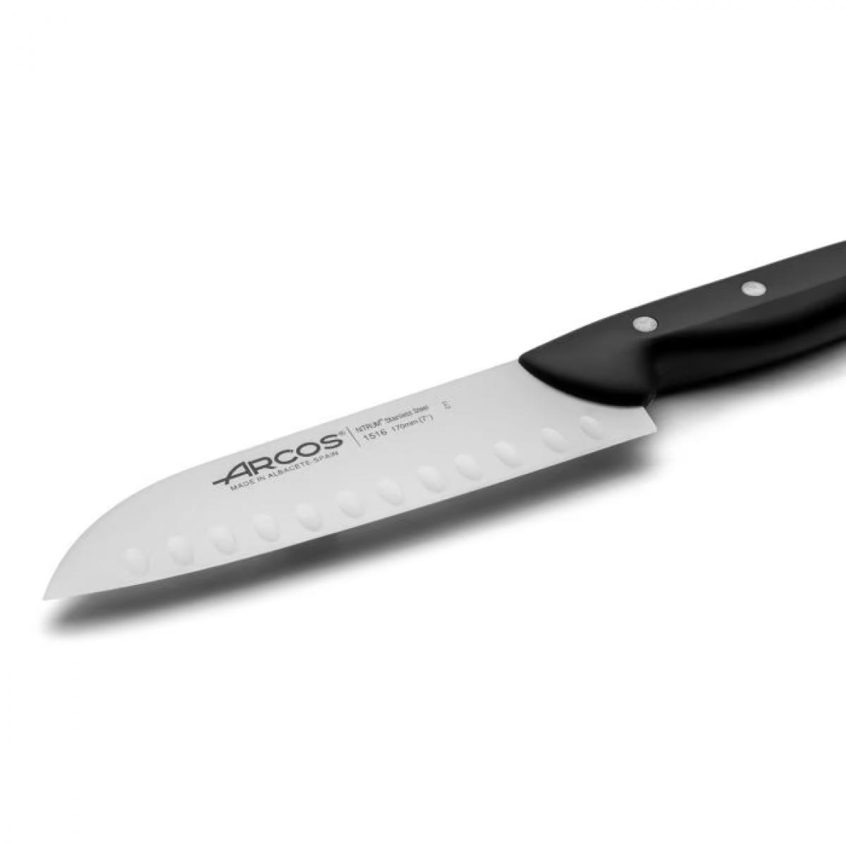 CUCHILLO SANTOKU ARCOS 1516 MAITRE 17CM NEGRO
