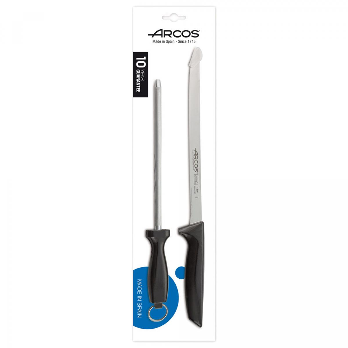 SET CUCHILLO ARCOS 136700 JAMONERO+CHAIRA-AFILADOR NIZA