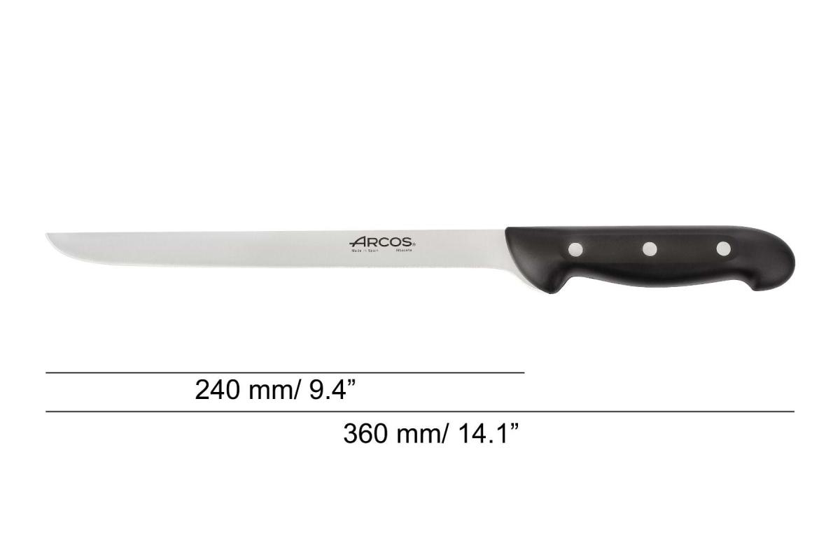 CUCHILLO JAMONERO ARCOS 151800 MAITRE 24CM NEGRO