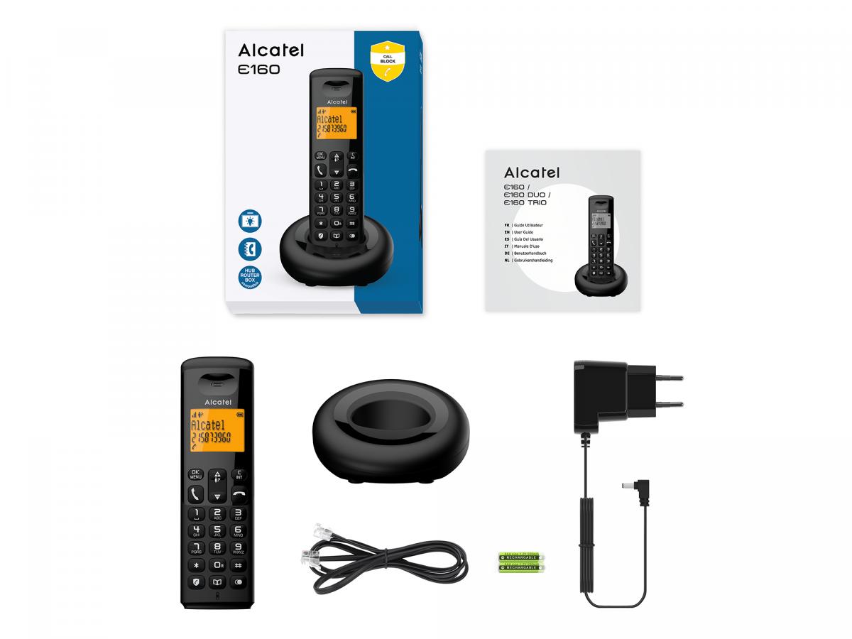 DUO TELEFONO INALAMBRICO ALCATEL ATL1426724 E160 EWE BLK