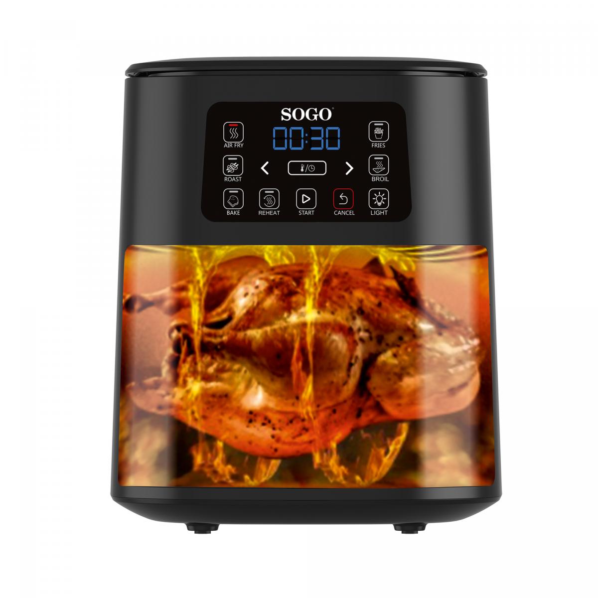 FREIDORA SIN ACEITE SOGO SS10820 1600W 4L C-VENTANA