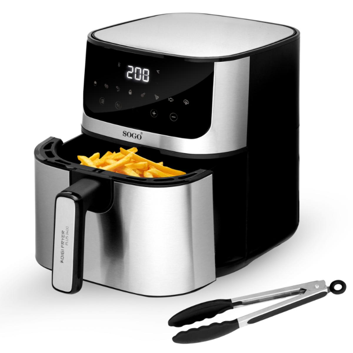 FREIDORA SIN ACEITE SOGO FRE-SS-10880 5L DIGITAL INOX C-PINZAS