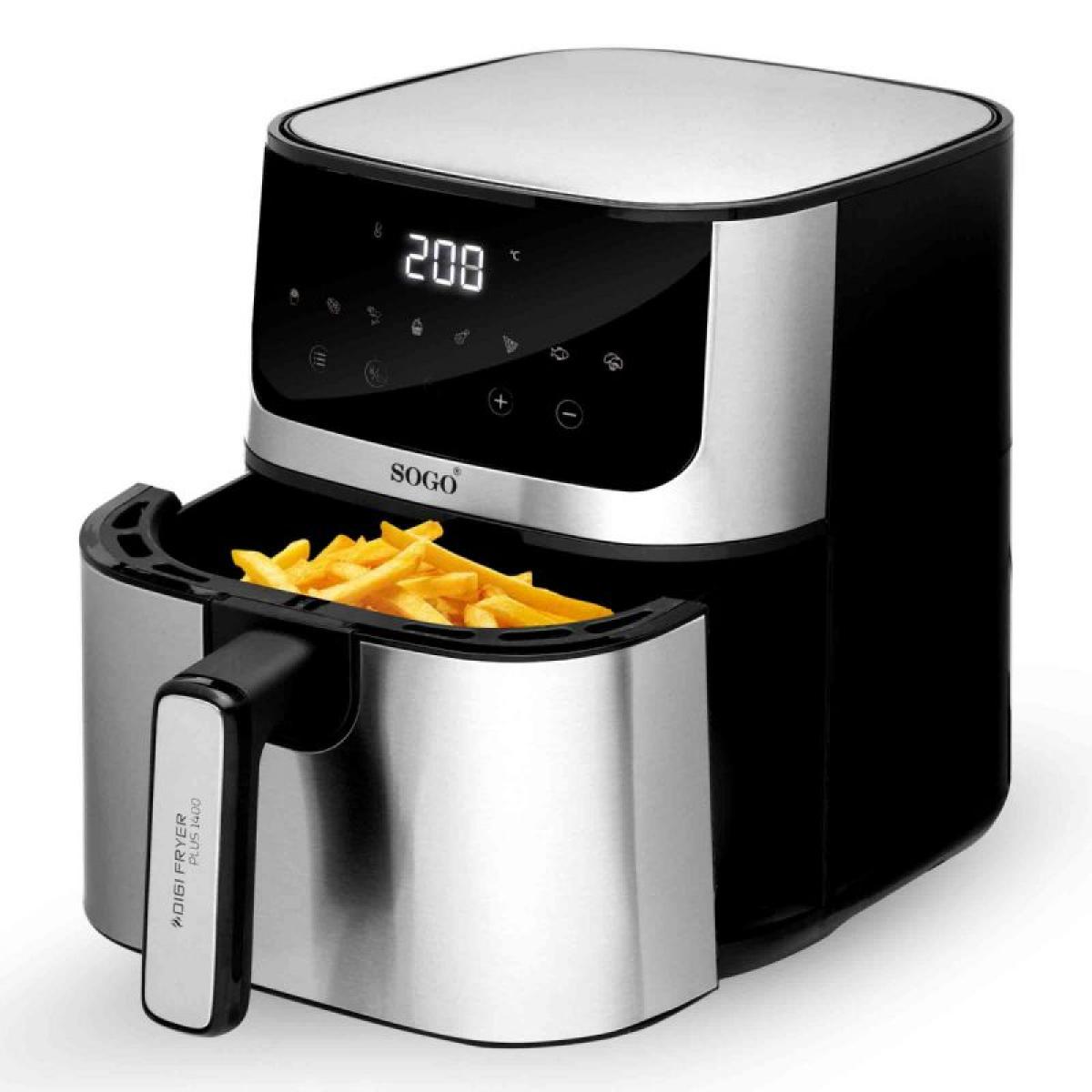 FREIDORA SIN ACEITE SOGO FRE-SS-10880 5L DIGITAL INOX C-PINZAS