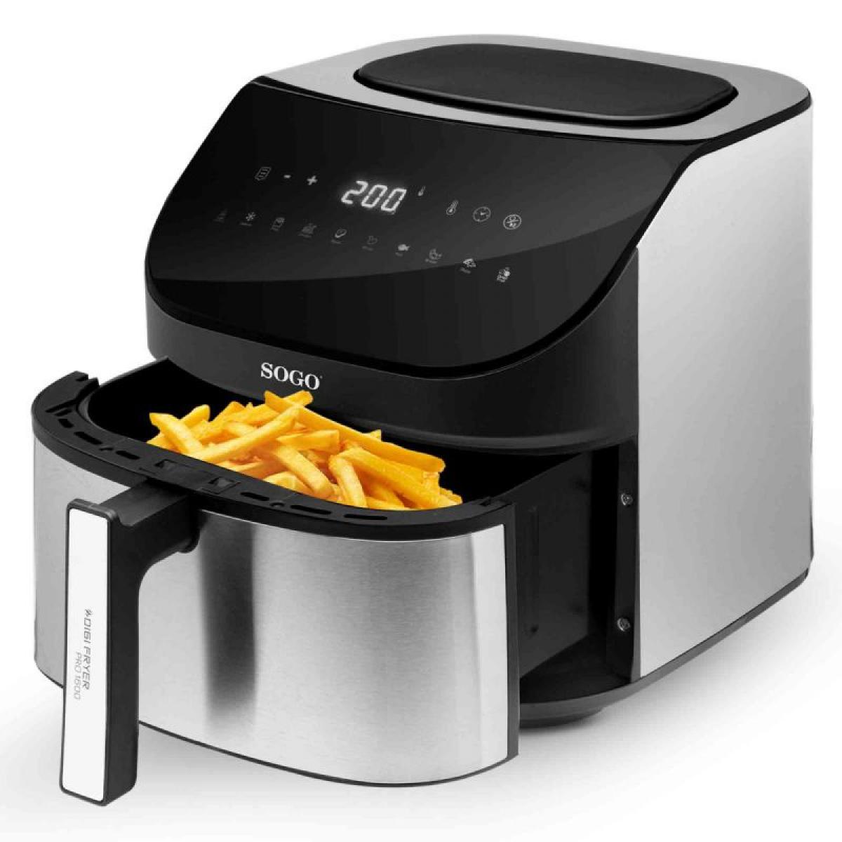 FREIDORA SIN ACEITE SOGO FRE-SS-10875 8L DIGITAL INOX C-PINZAS