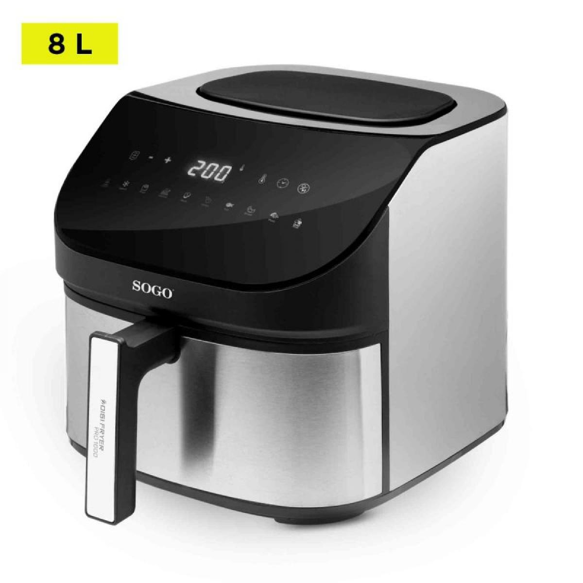 FREIDORA SIN ACEITE SOGO FRE-SS-10875 8L DIGITAL INOX C-PINZAS