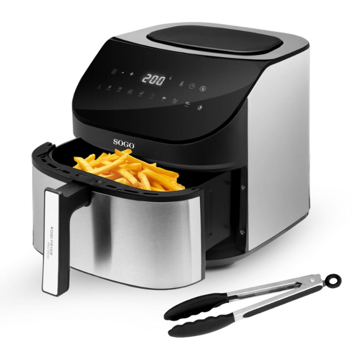 FREIDORA SIN ACEITE SOGO FRE-SS-10875 8L DIGITAL INOX C-PINZAS