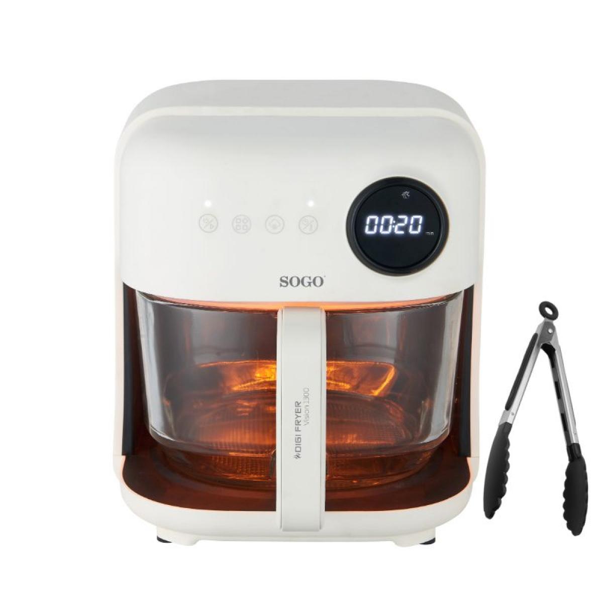 FREIDORA SIN ACEITE SOGO FRE-SS-10870 4,5L DIGITAL CRISTAL C-PINZAS