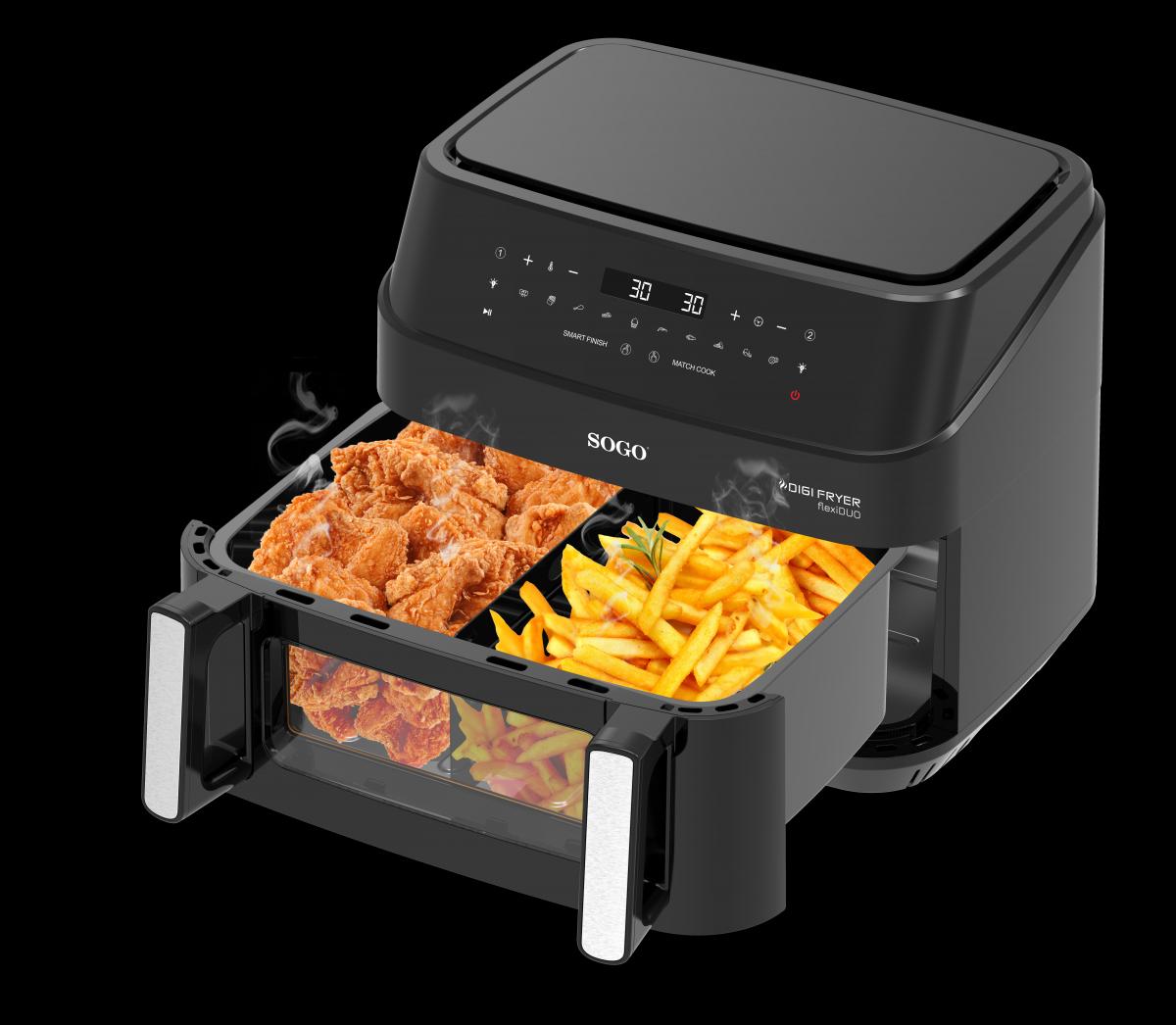 FREIDORA SIN ACEITE SOGO FRE-SS-10895 10,5L DIGITAL C-DIVISOR C-PINZAS