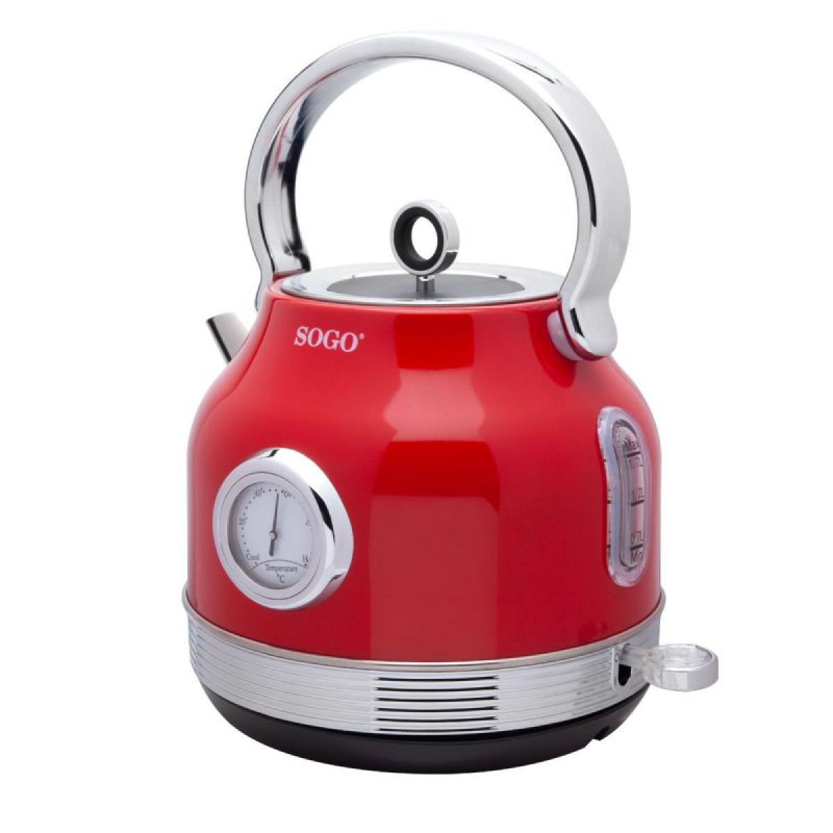 HERVIDOR RETRO SOGO KET-SS-7760 2200W 1,8L ROJO RESIST. OCULT.ROJO