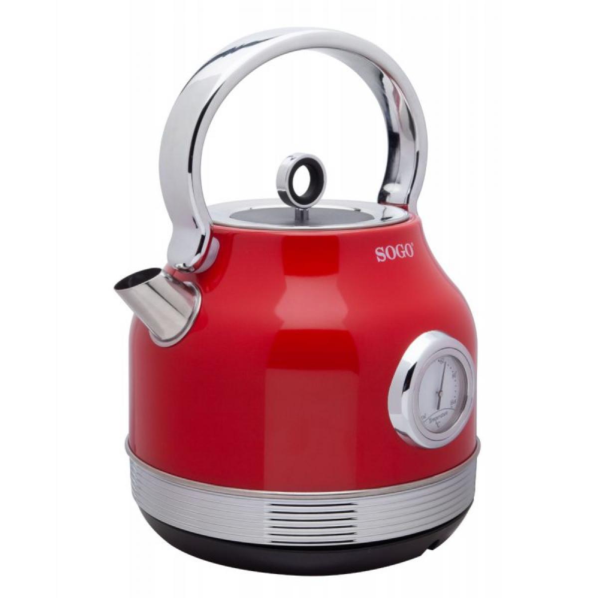 HERVIDOR RETRO SOGO KET-SS-7760 2200W 1,8L ROJO RESIST. OCULT.ROJO