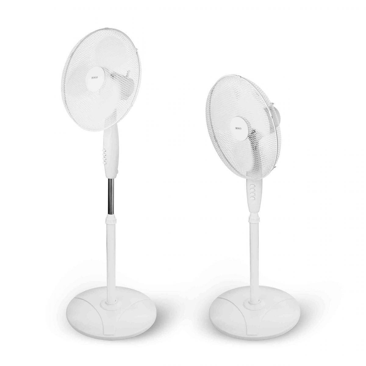 VENTILADOR PIE SOGO 21220 3ASP.40CM BAS.REDON.BCO