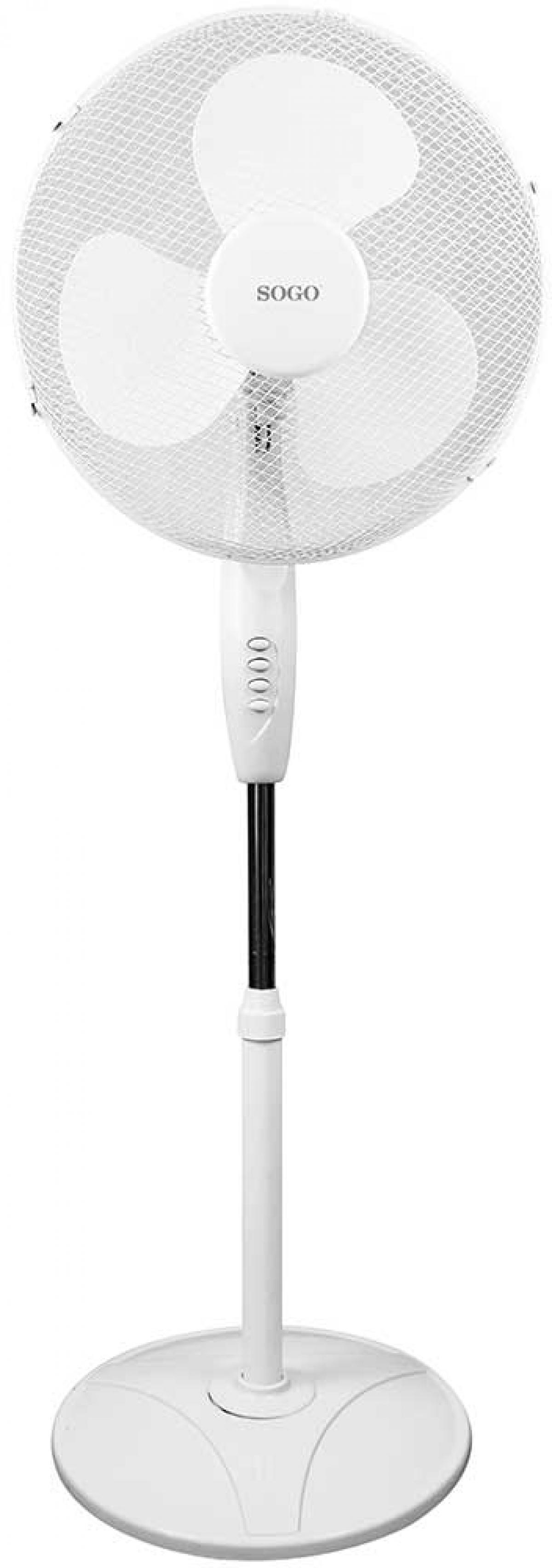 VENTILADOR PIE SOGO 21220 3ASP.40CM BAS.REDON.BCO